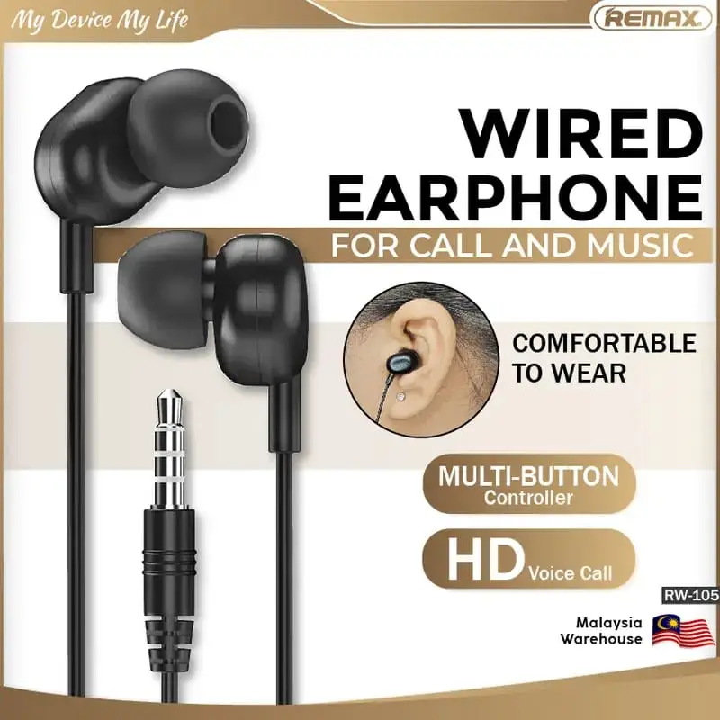 Clear Voice Wired Earphones Black