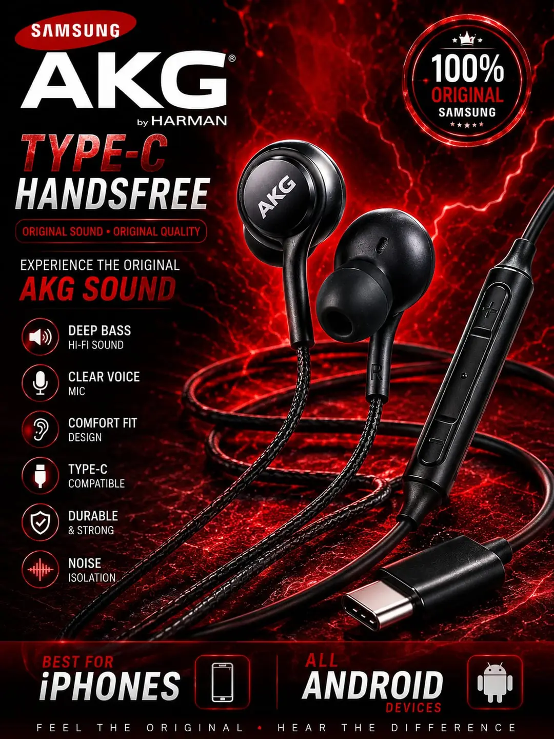 Clear Voice Wired Earphones Black