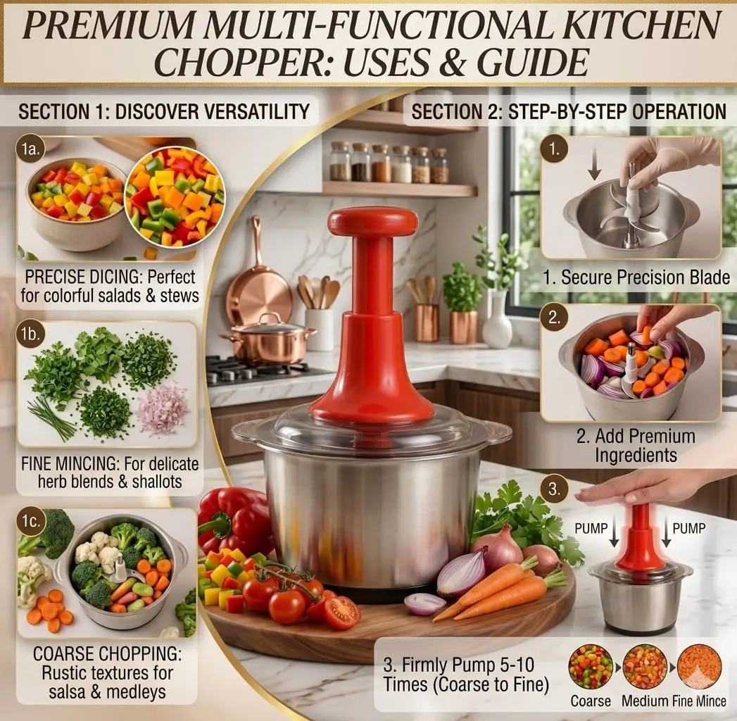 Style And Functionality To The Kitchen Manual Food Chopper