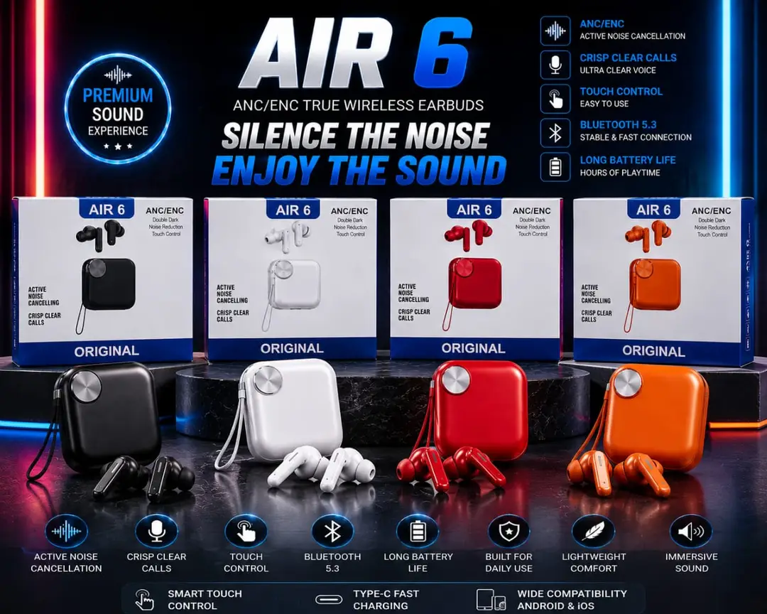 AIR 6 ORIGINAL Long-Lasting Battery With Fast Charge Earbuds