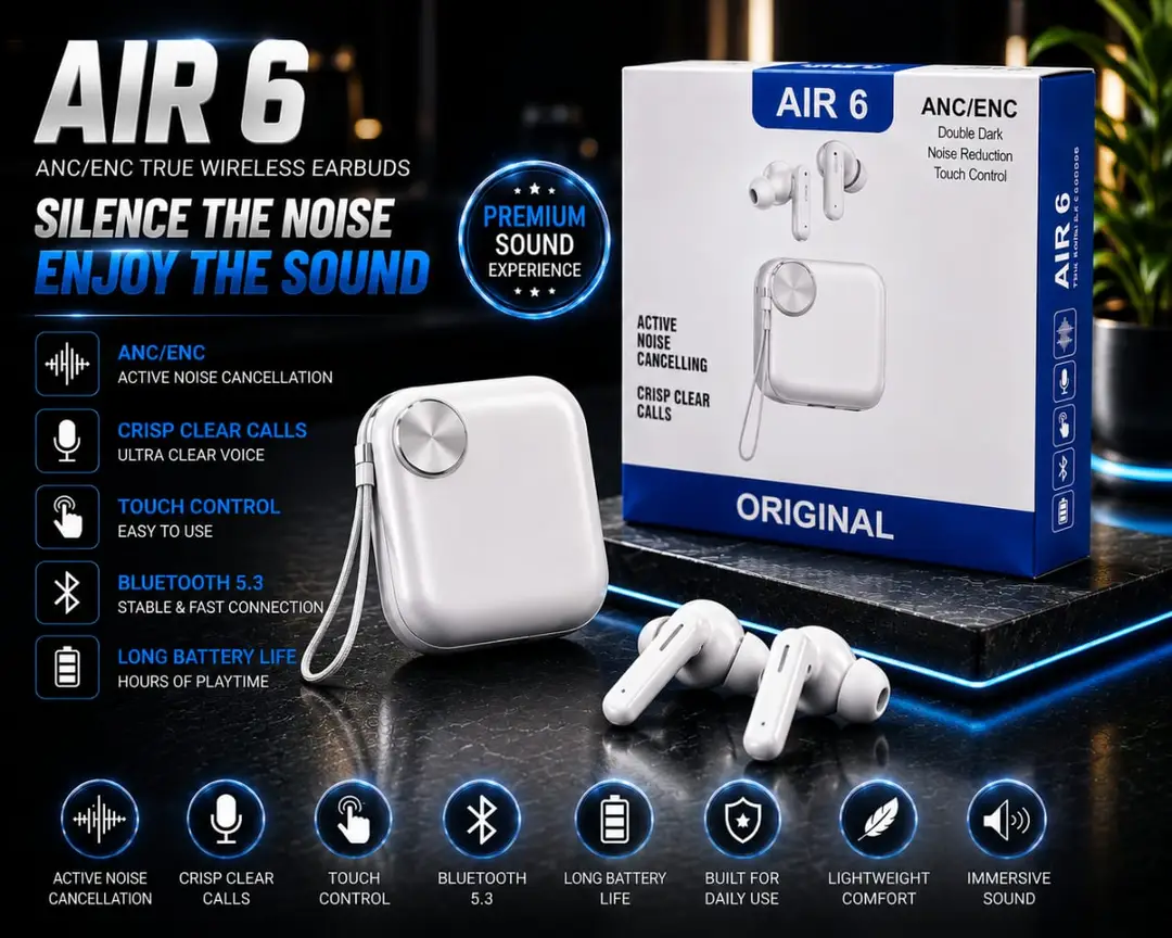 AIR 6 ORIGINAL Long-Lasting Battery With Fast Charge Earbuds