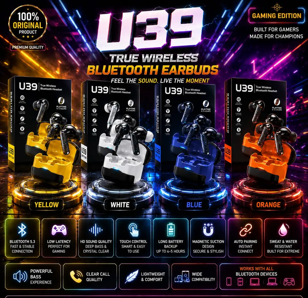U 39 Long-Lasting Battery With Fast Charge 123 Earbuds