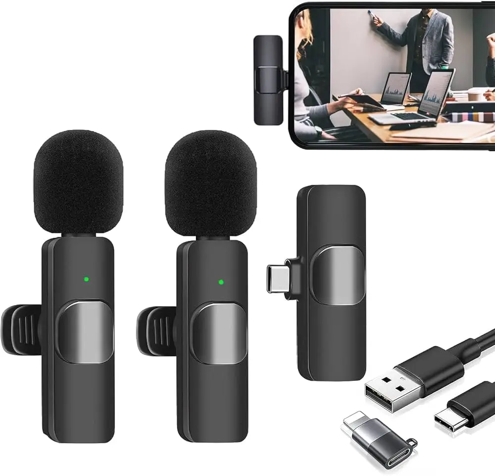 K9 Dual Wireless Microphone Multi-Device Long Power Mic