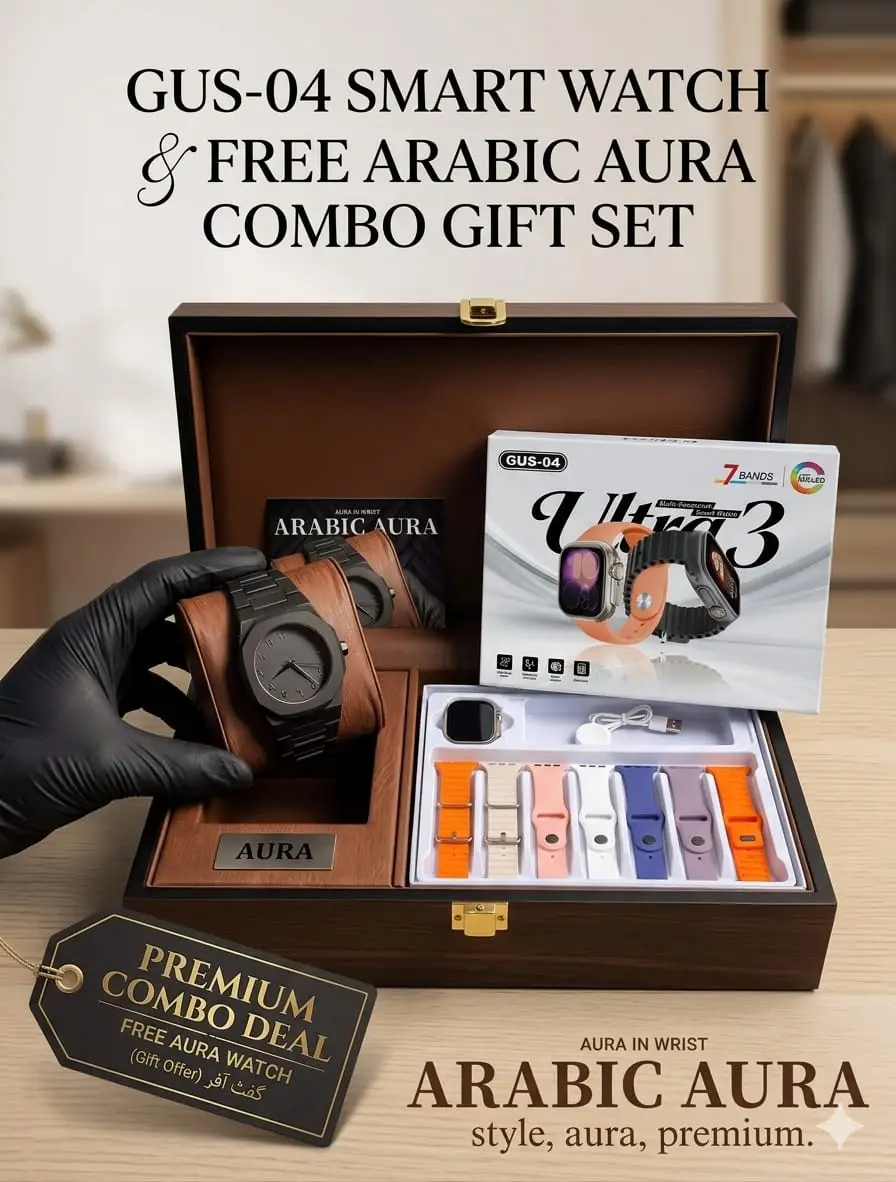 Ultra 3 Smart Watch 7 Straps With Arabic Aura Watch For Men