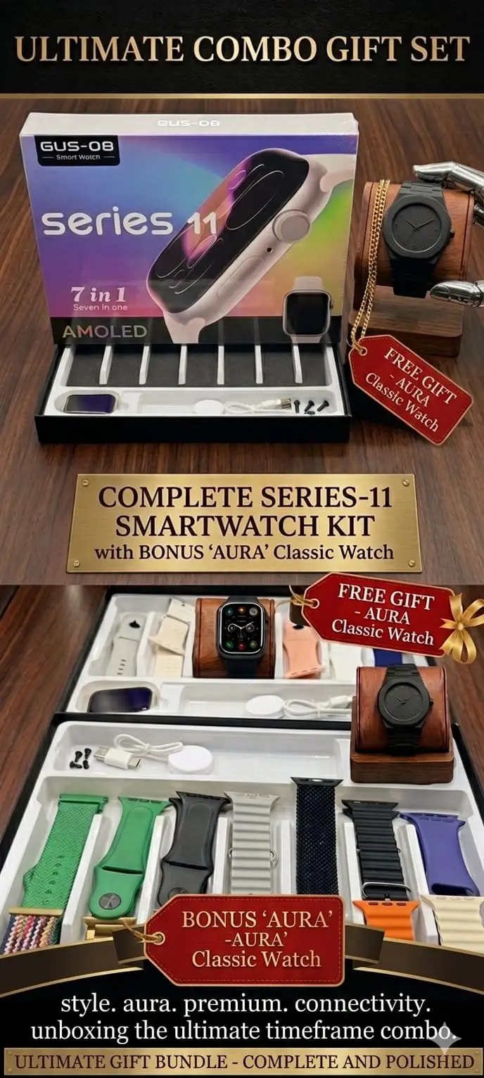 Pack of 2 PCs Ultra 3 Watch 7 Bands With Arabic Aura Watch