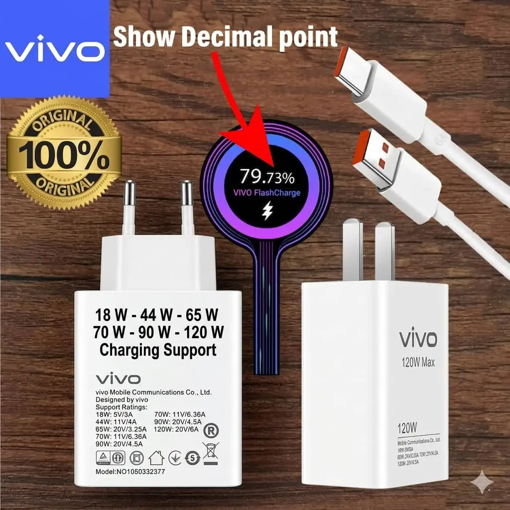 3 in 1 Power Adapter 120 W Charger Vivo Pack Of Pack Of 1
