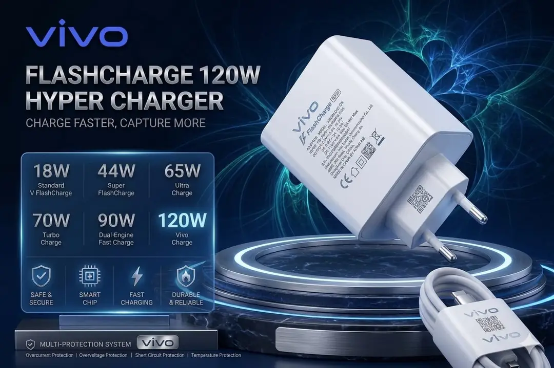 3 in 1 Power Adapter 120 W Charger Vivo Pack Of Pack Of 1