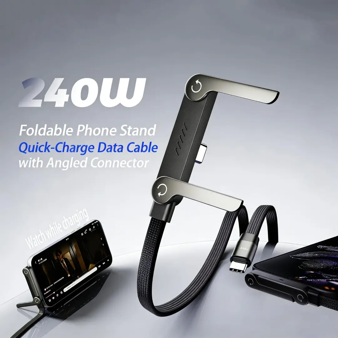 Cable 3 in 1 240W C to C Stand Cable Fast Charging Cable