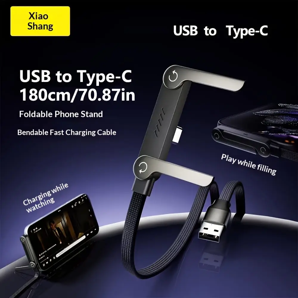 Cable 3 in 1 240W C to C Stand Cable Fast Charging Cable