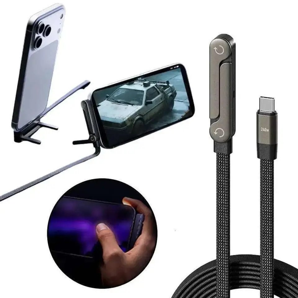 Cable 3 in 1 240W C to C Stand Cable Fast Charging Cable