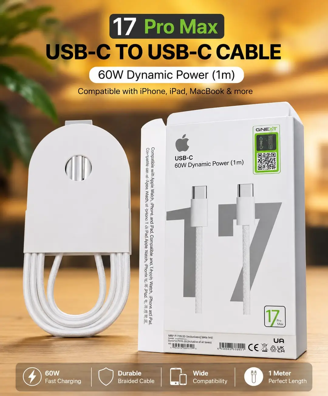 Cable 3 in 1 17 Pro Max C to C Cable Fast Charging cable