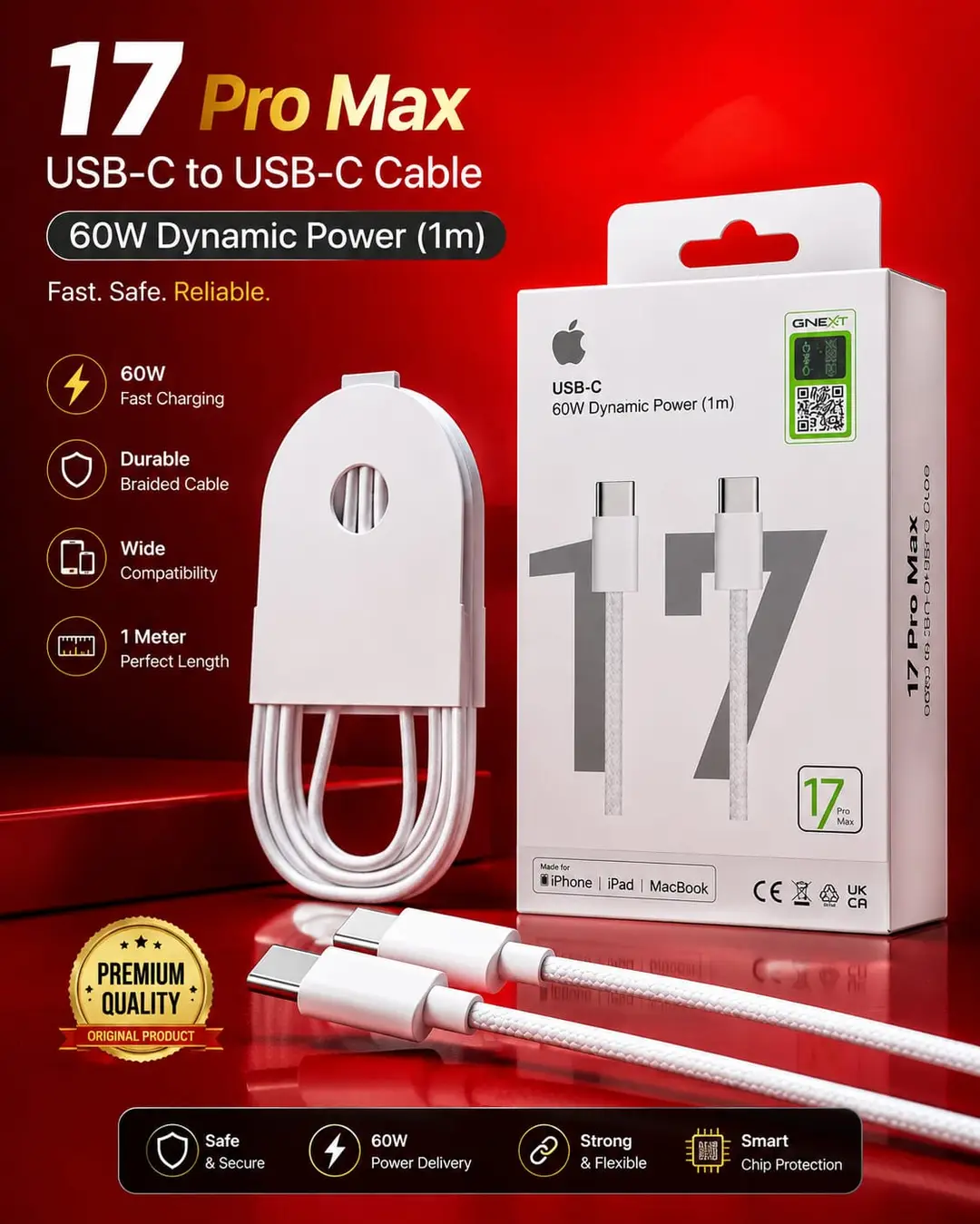 Cable 3 in 1 17 Pro Max C to C Cable Fast Charging cable