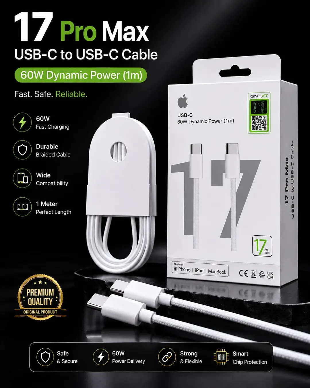 Cable 3 in 1 17 Pro Max C to C Cable Fast Charging cable