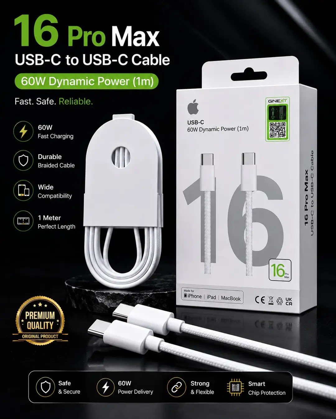 Cable 3 in 1 16 Pro Max C to C Cable Fast Charging cable