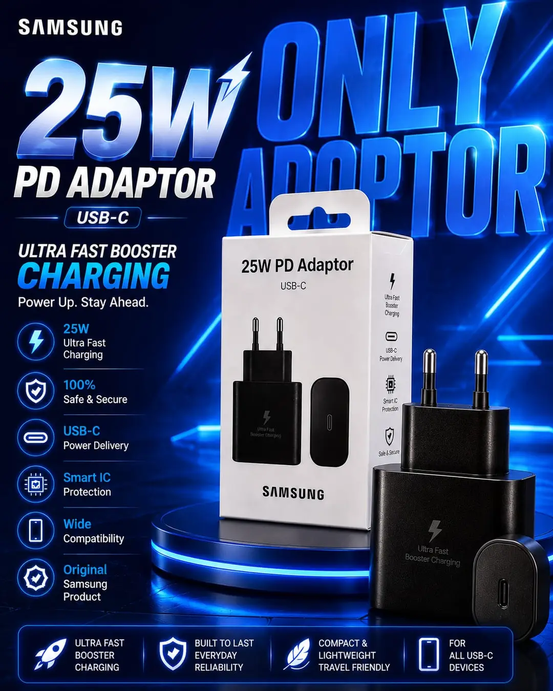 Samsung 25W Super Fast Charging Adapter Black