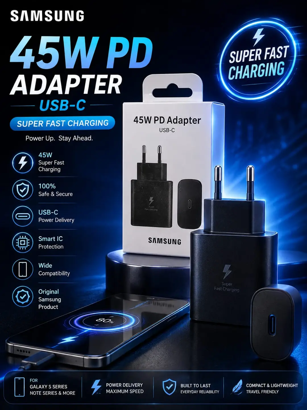 Samsung 45W PD Fast Charger Power Adapter Only