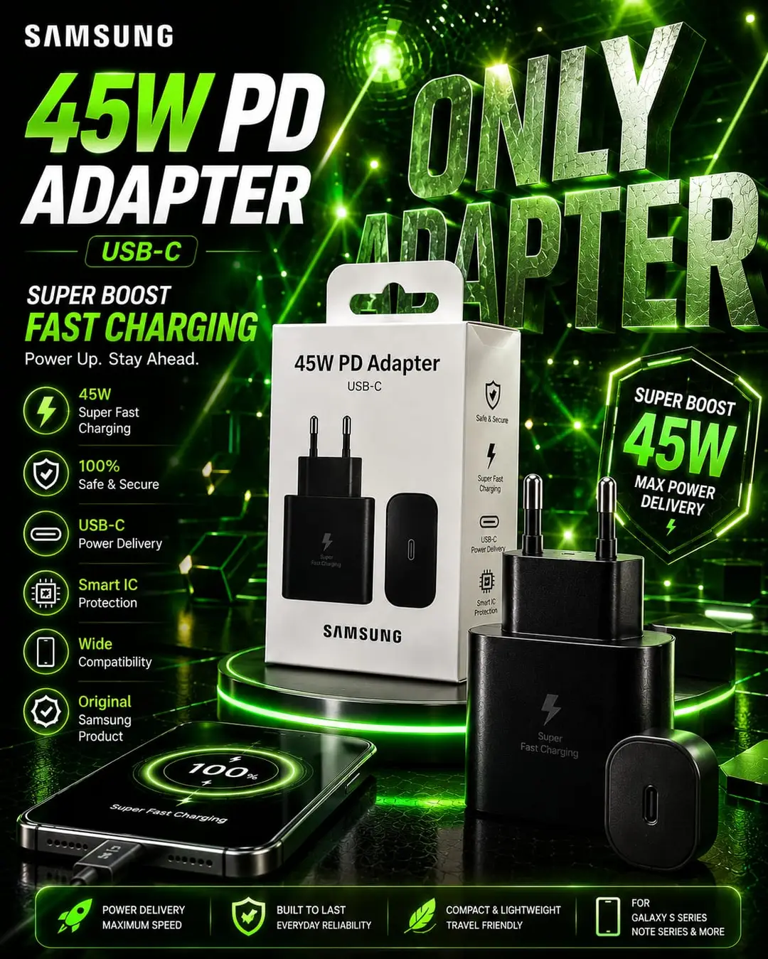 Samsung 45W PD Adapter Ultra Fast Charging Hub