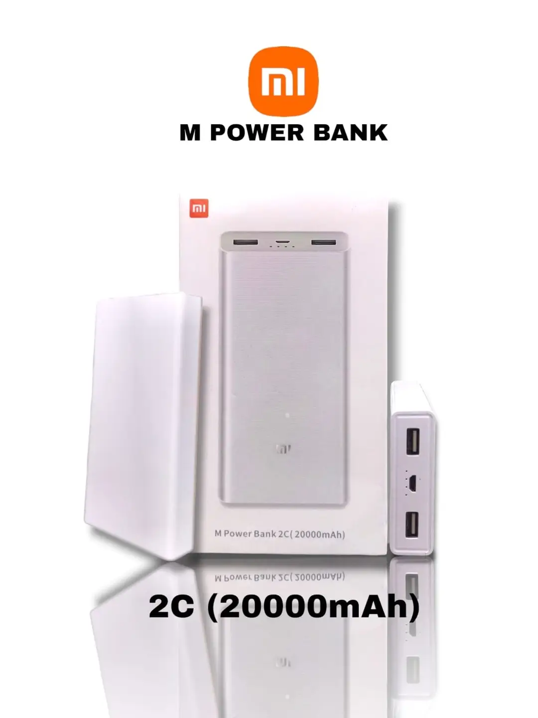 Mi 20000 mAh Power Bank Portable, Travel, Two Usb Port