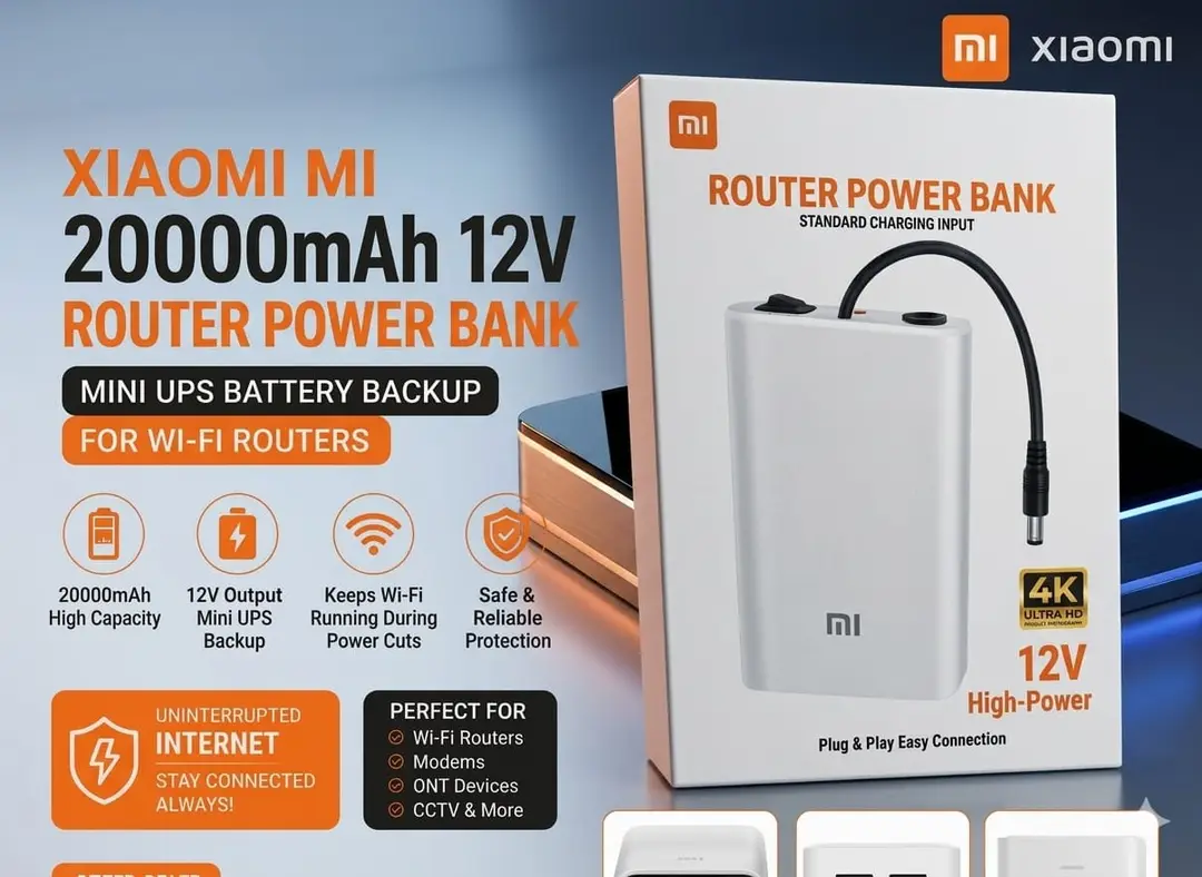 Mi Router Power Bank 20000 mAh Fast Travel , Two Usb Port