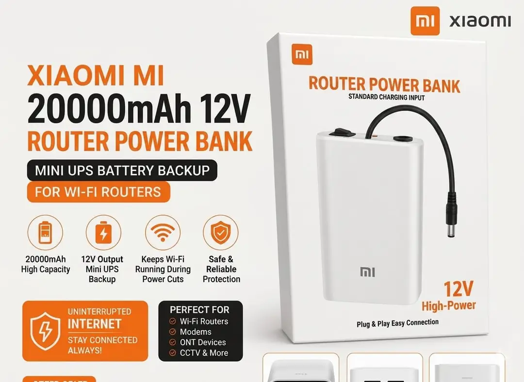 Mi Router Power Bank 20000 mAh Fast Travel , Two Usb Port