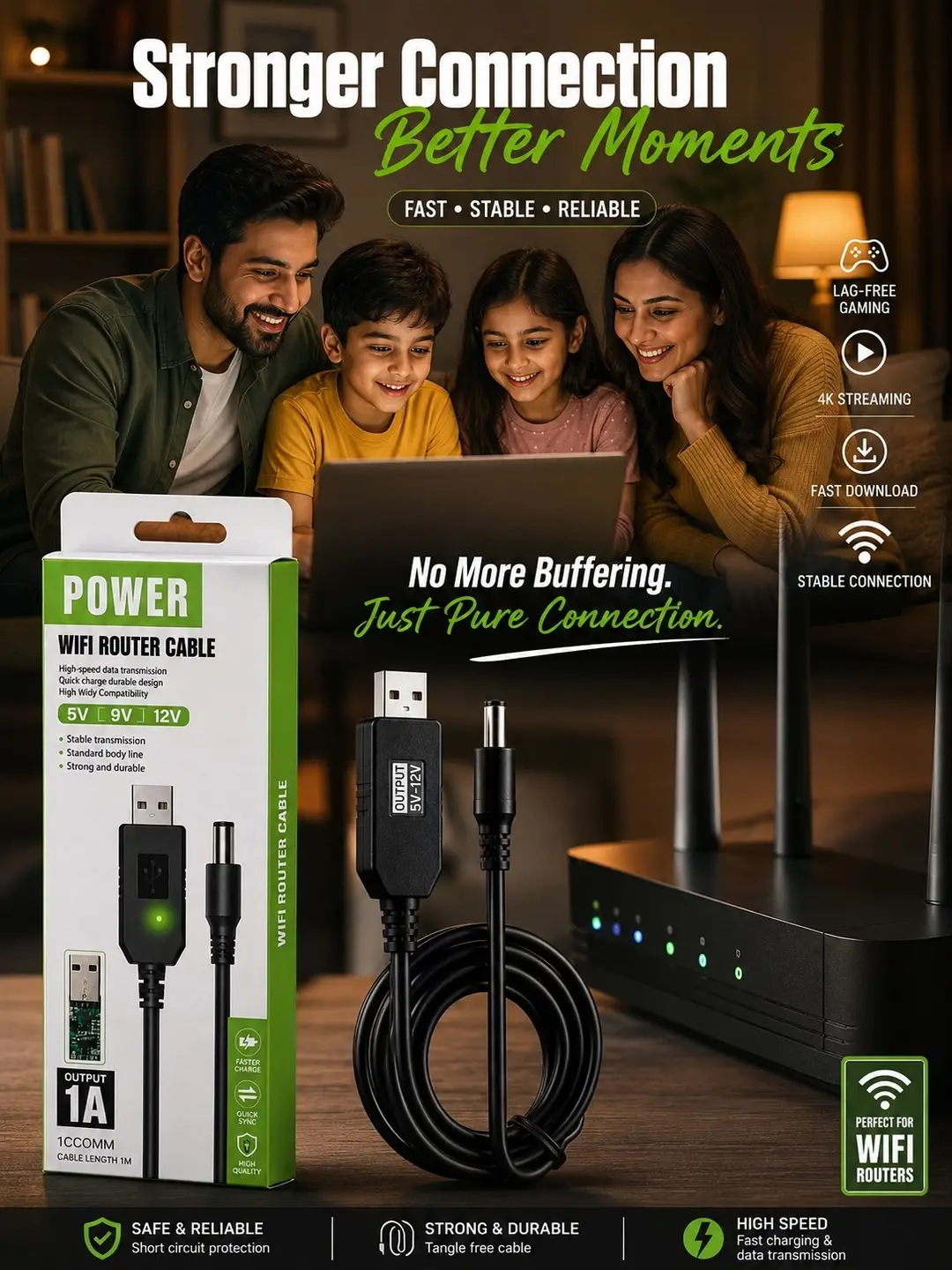 Router Power Bank CABLE Fast Travel, Router Cable PIN
