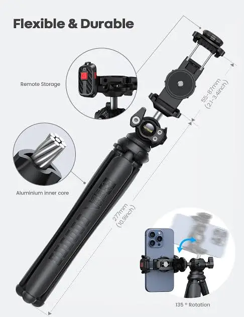 Extendable Mobile Holder Tripod Selfie Stick