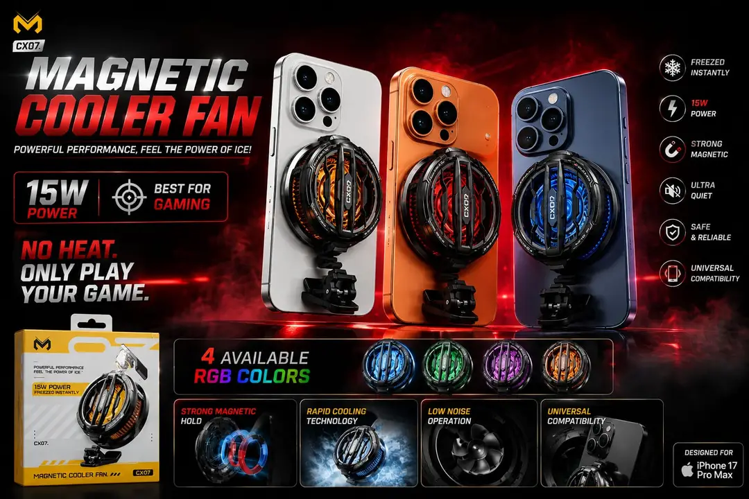 Mobile Fan 5 RGB Gaming Cooler Phone Cooling Accessory