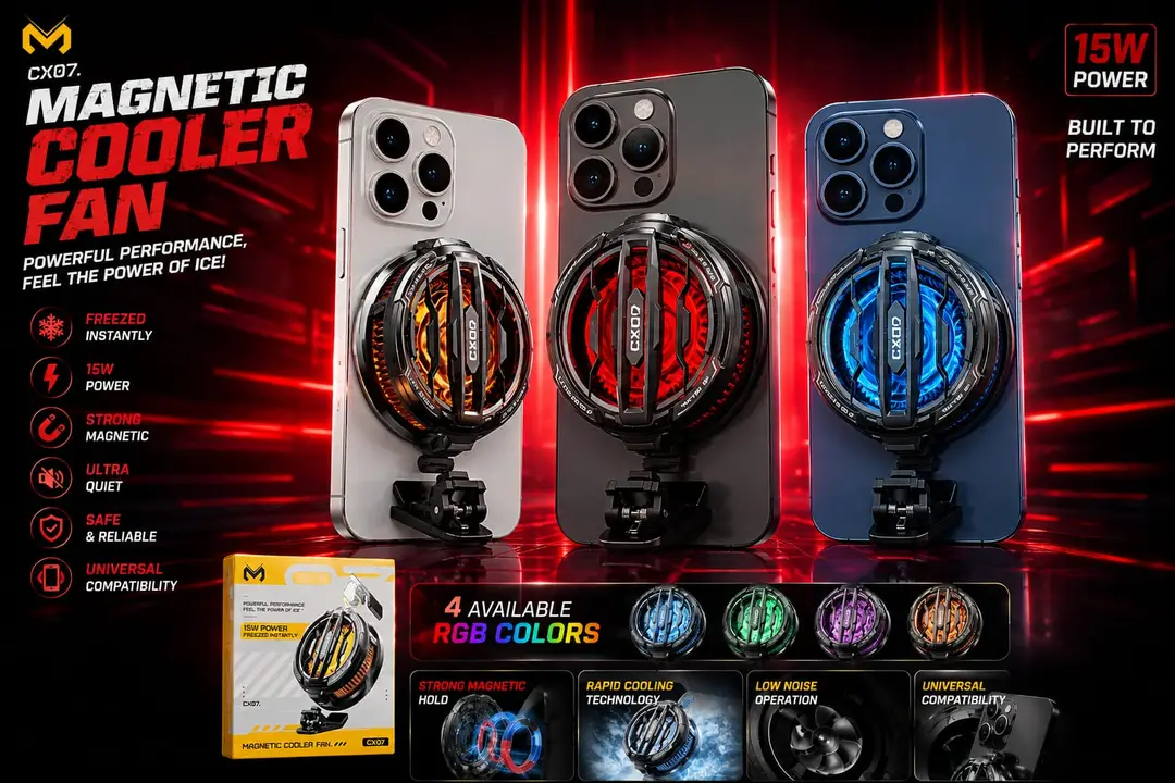 Mobile Fan 5 RGB Gaming Cooler Phone Cooling Accessory