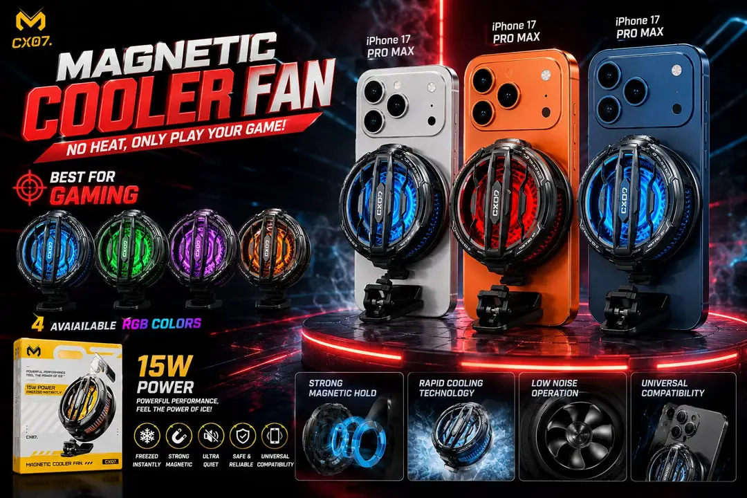 Mobile Gaming Fan 5 RGB Cooler for Android Smartphones