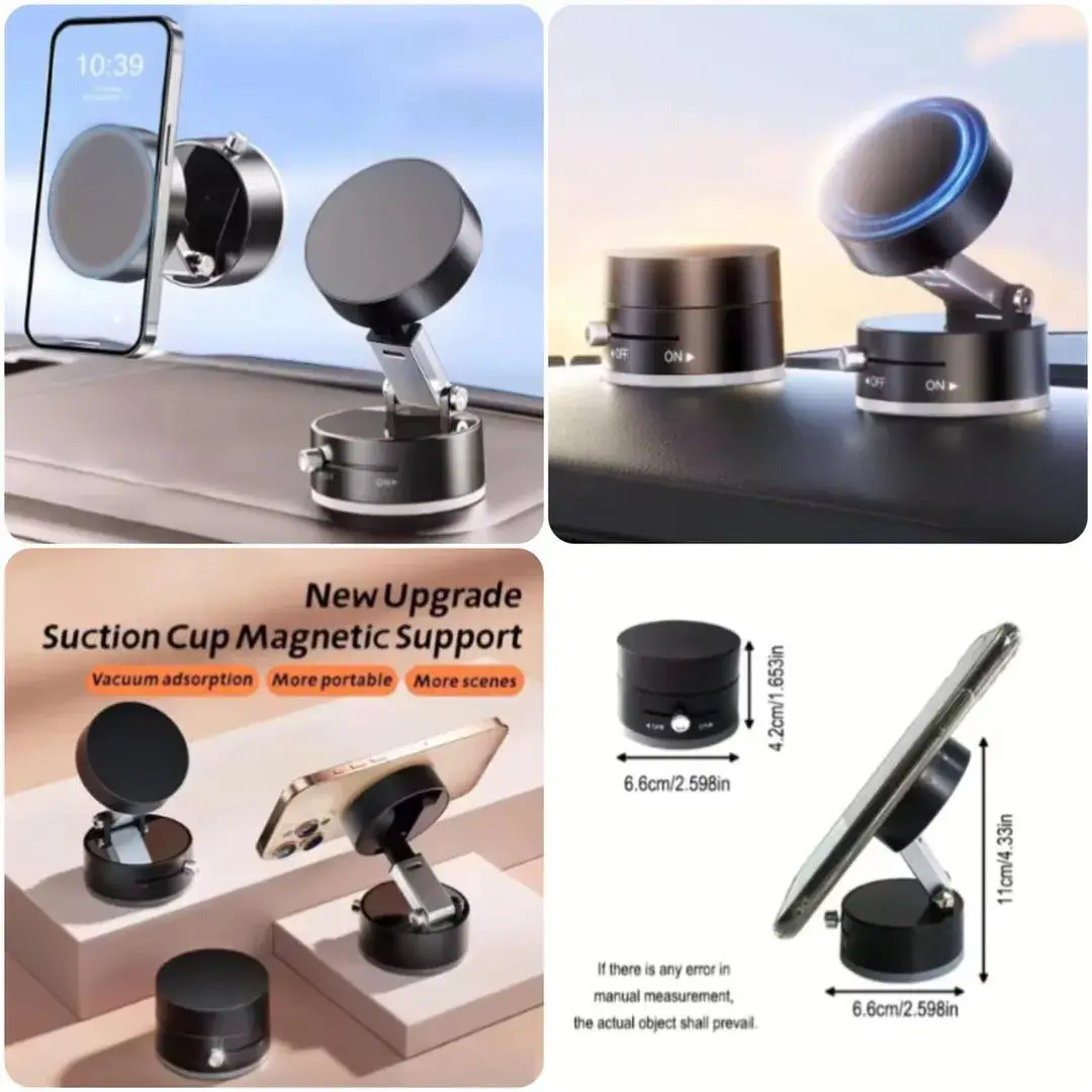 Magnetic Suction Phone Holder – 360° Adjustable Car & Desk Mobile Stand