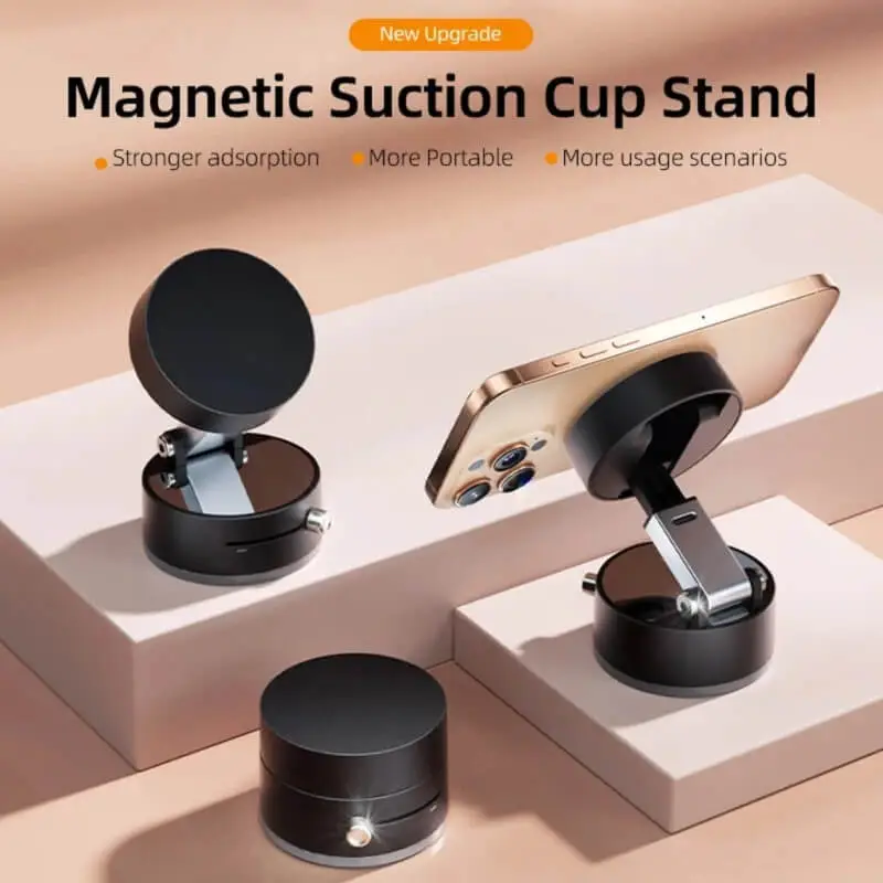 Magnetic Suction Phone Holder – 360° Adjustable Car & Desk Mobile Stand