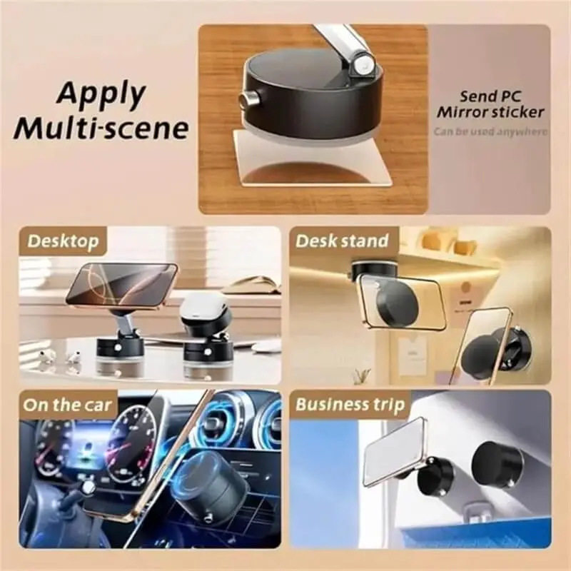 Magnetic Suction Phone Holder – 360° Adjustable Car & Desk Mobile Stand