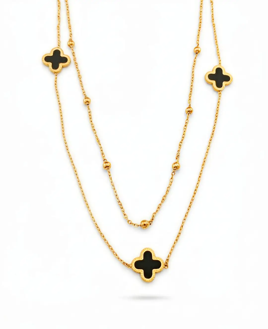 2 Layered stainless steel clover Chain