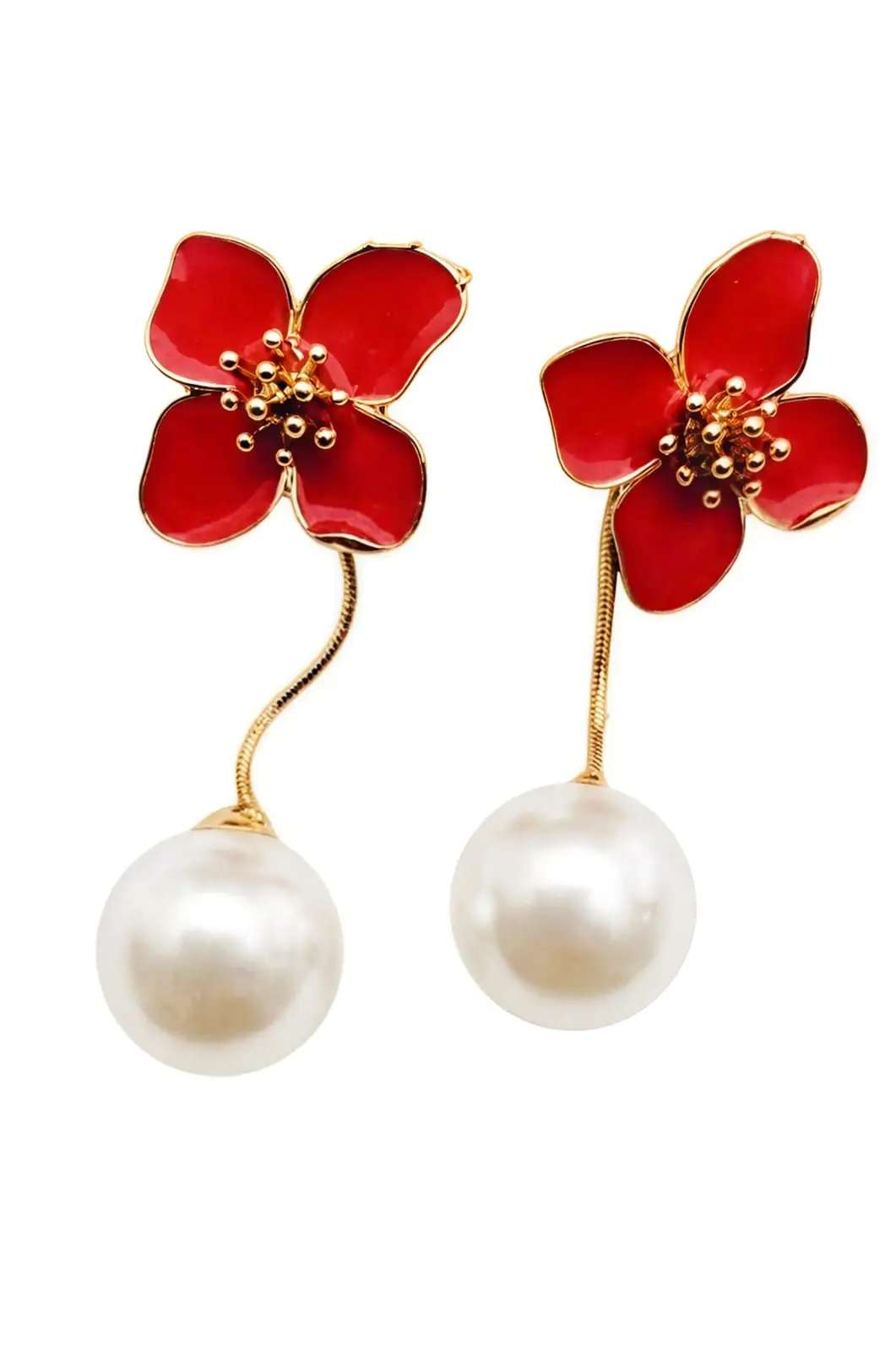 Meenakari Design 1 Carat Gold Plated Pearl Hoops
