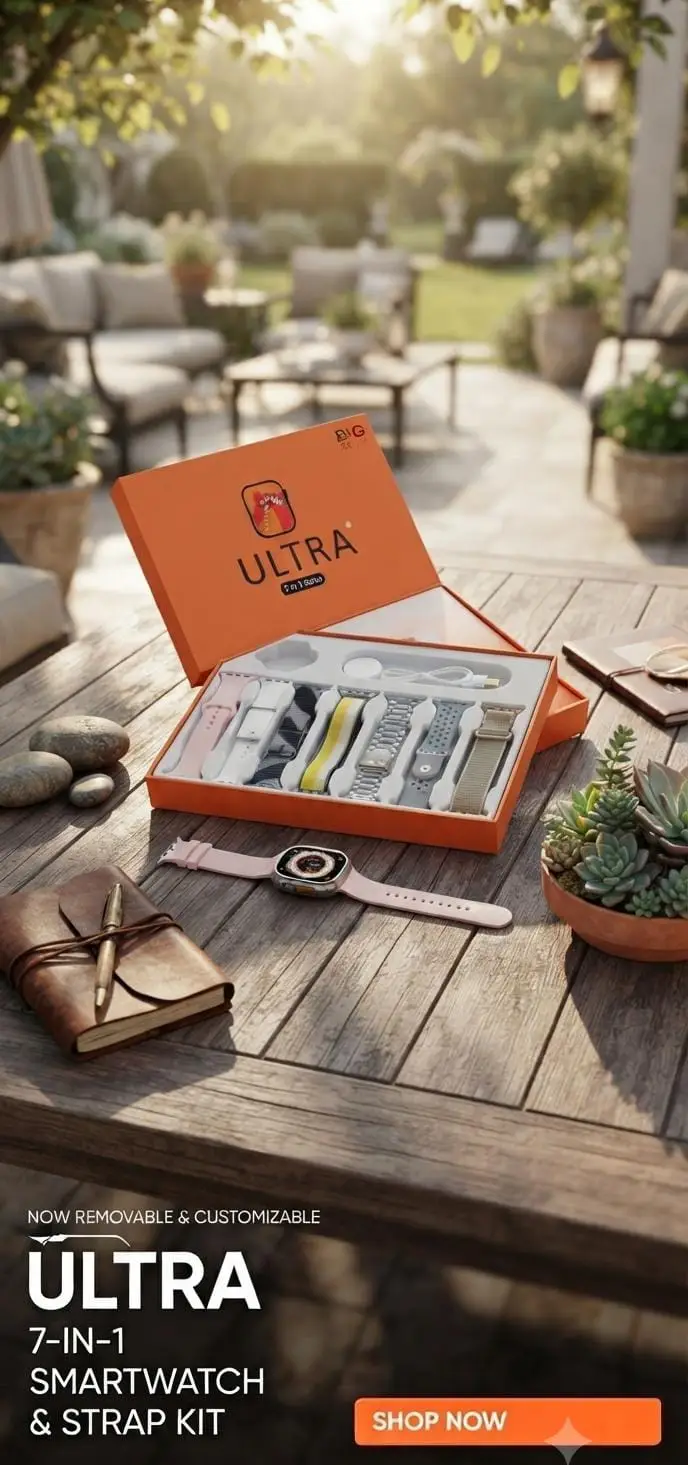 Ultra 7-in-1 Smartwatch Combo – Premium with 7 Straps