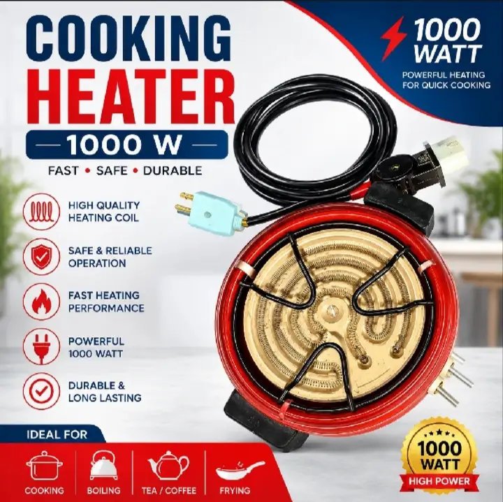 Electric Stove 1000 watts with Copper Cable.
