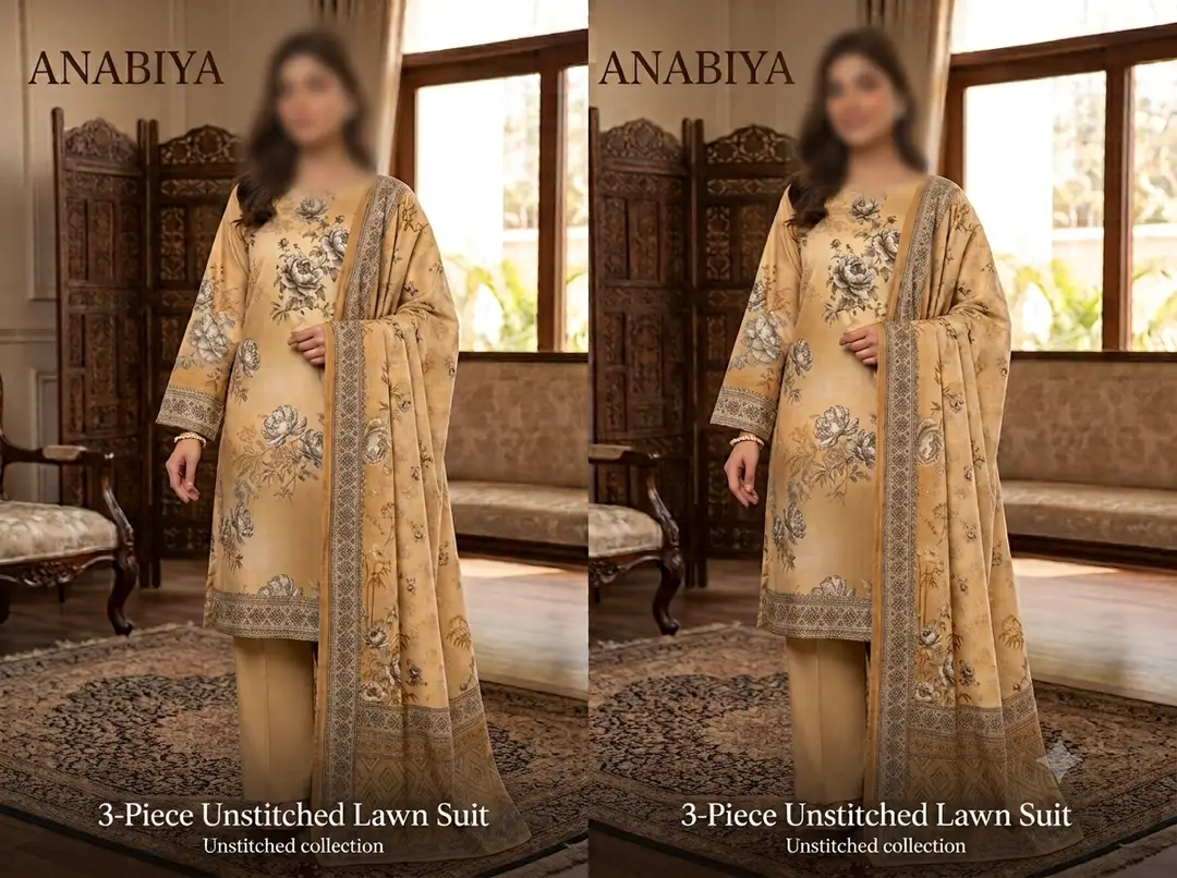 3 Pcs Women's Unstitched Digital Print Suit