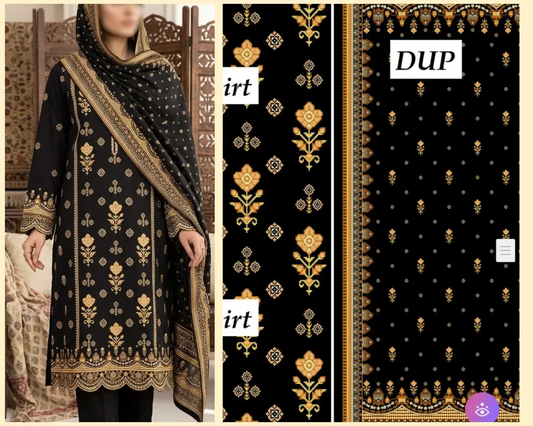 3 Pcs Women's Unstitched Digital Print Suit