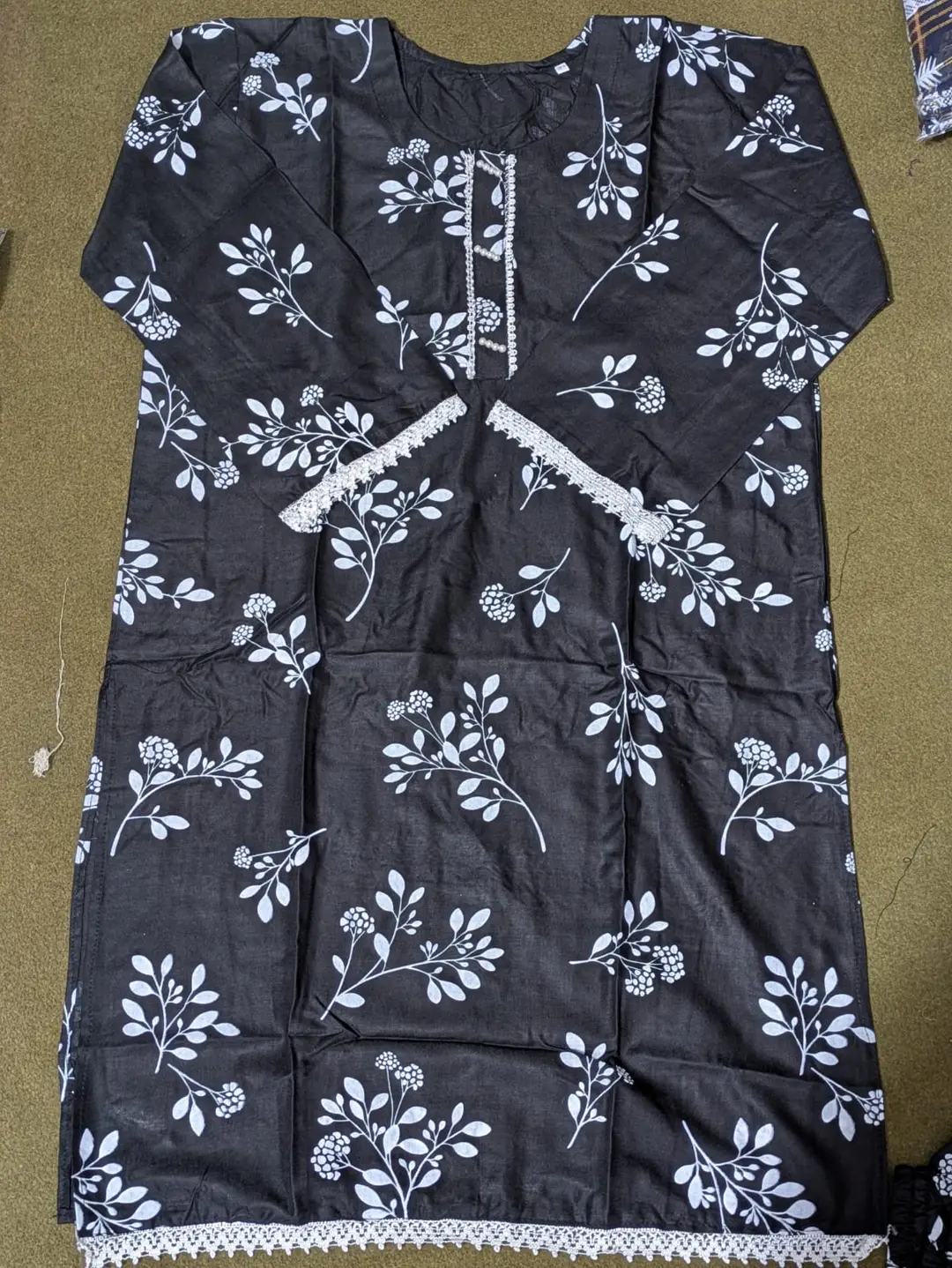 2 Pcs Women's Stitched Linen Block Printed Shirt And Trouser