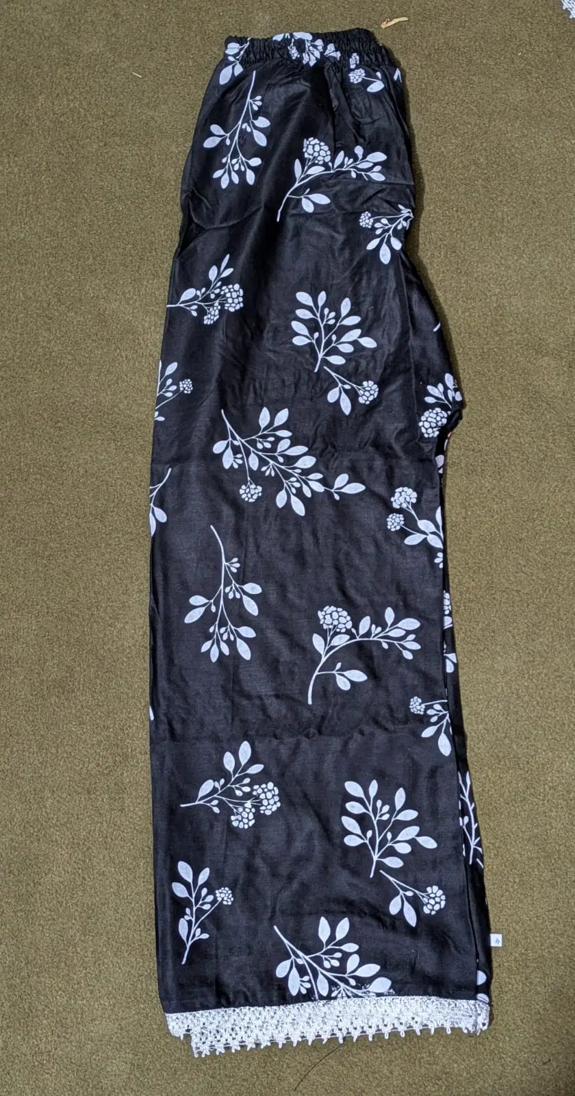 2 Pcs Women's Stitched Linen Block Printed Shirt And Trouser