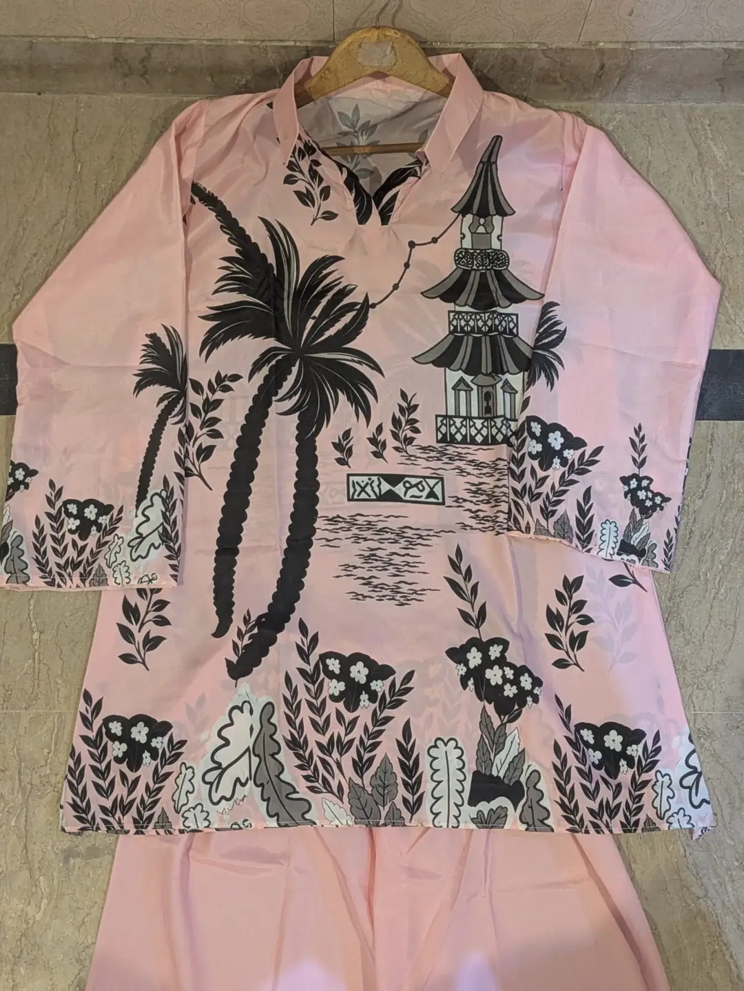 2 Pcs Women's Stitched Grip Printed Co-Ord Set