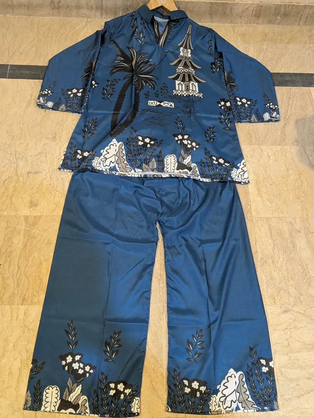 2 Pcs Women's Stitched Grip Printed Co-Ord Set