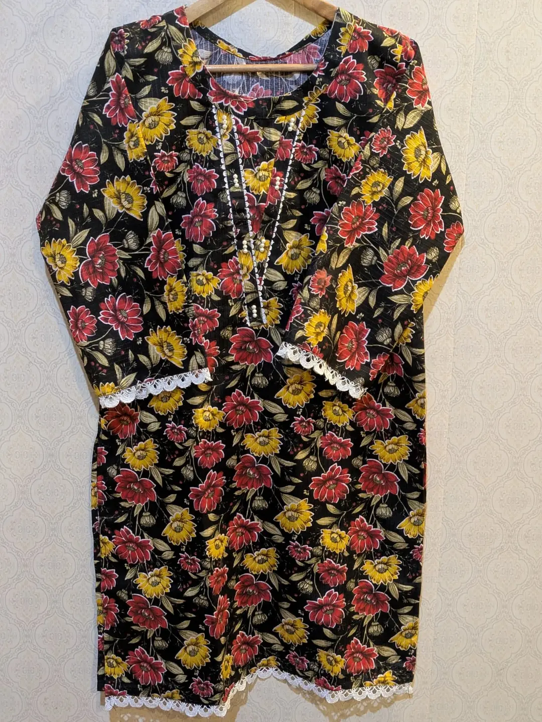 2 Pcs Women's Stitched  Printed Shirt And Trouser