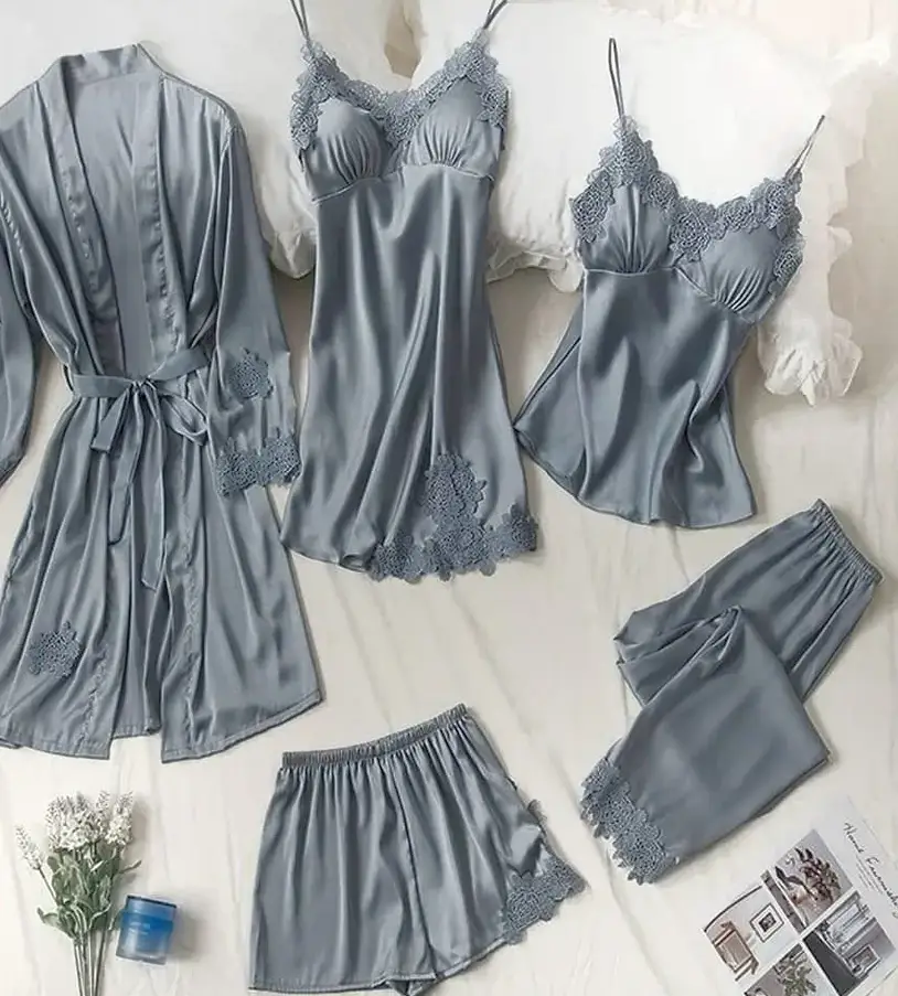 Jersey Lace Lightweight And Breathable Nightwear Set