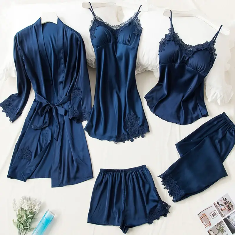 Jersey Lace Lightweight And Breathable Nightwear Set