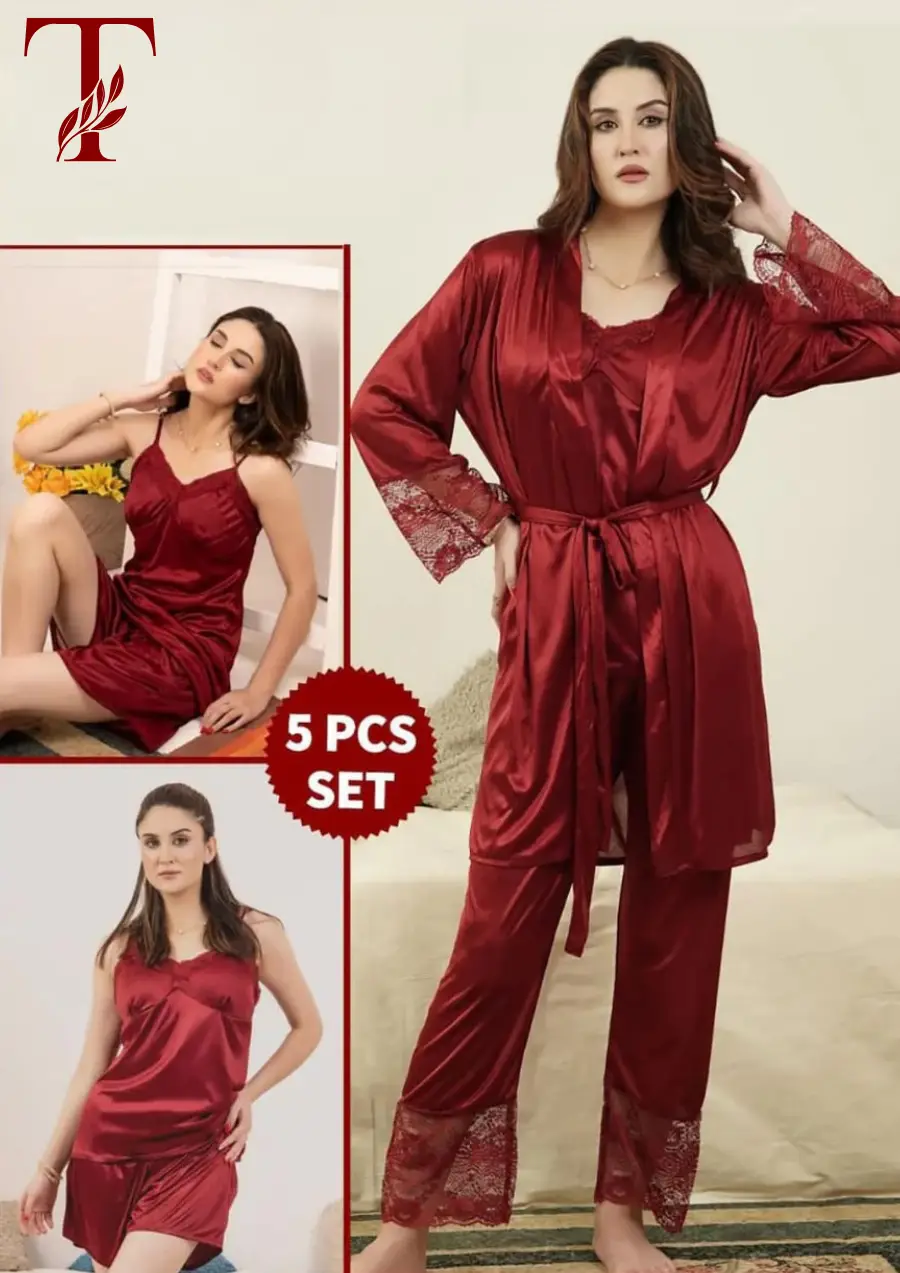 Jersey Lace Comfortable And Lightweight Nightwear Set