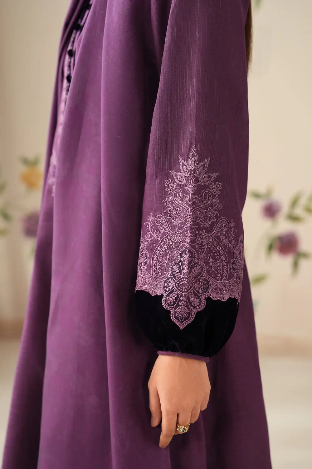 3 Pcs Women's Unstitched Embroidered Suit(HB)