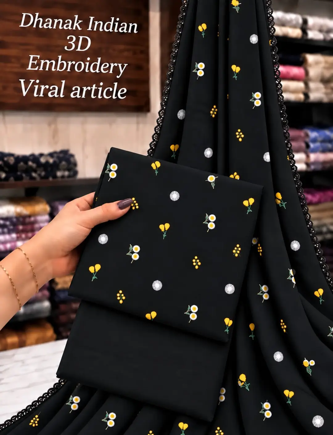 3 Pcs Women's Unstitched Embroidered Suit(bF)
