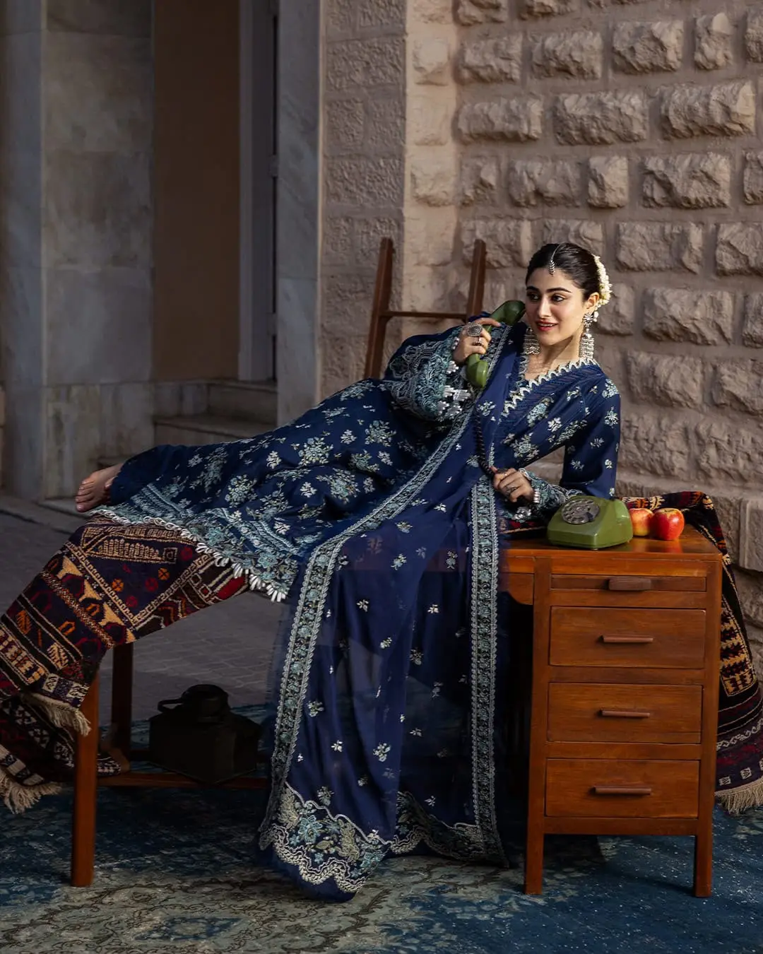 3 Pcs Women's Unstitched Embroidered Suit(nf)