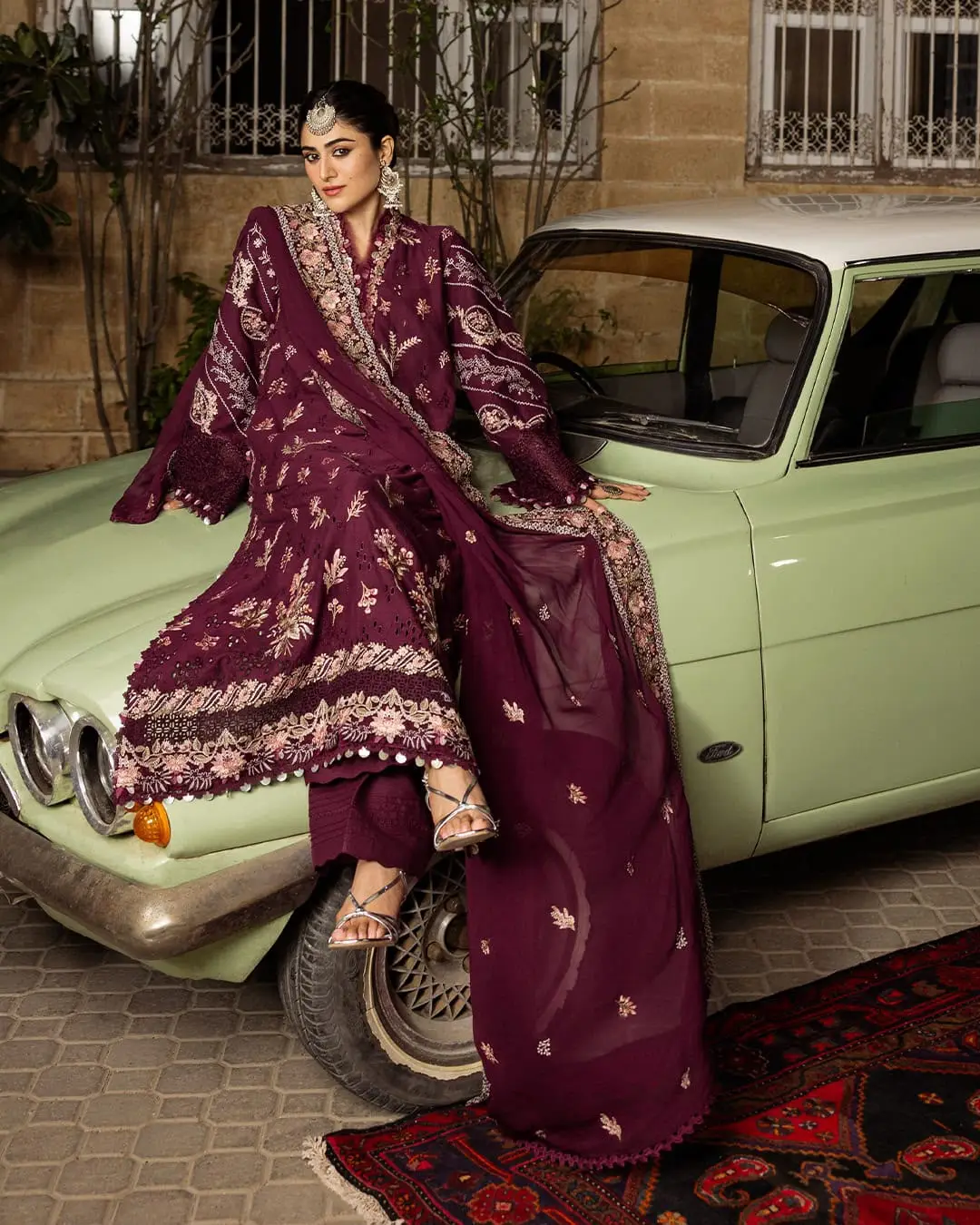 3 Pcs Women's Unstitched Embroidered Suit(nf)